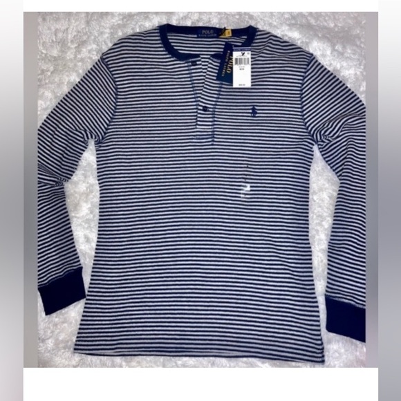 Ralph Lauren Polo Waffle Knit Long sleeve Performance Shirt Mens sz Medium - Picture 2 of 9